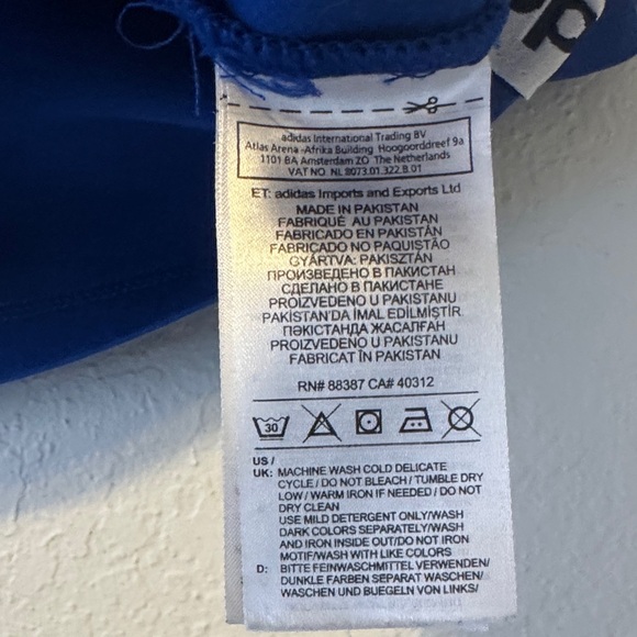 Adidas Royal Blue Cropped Short Sleeve Tee - Picture 7 of 8